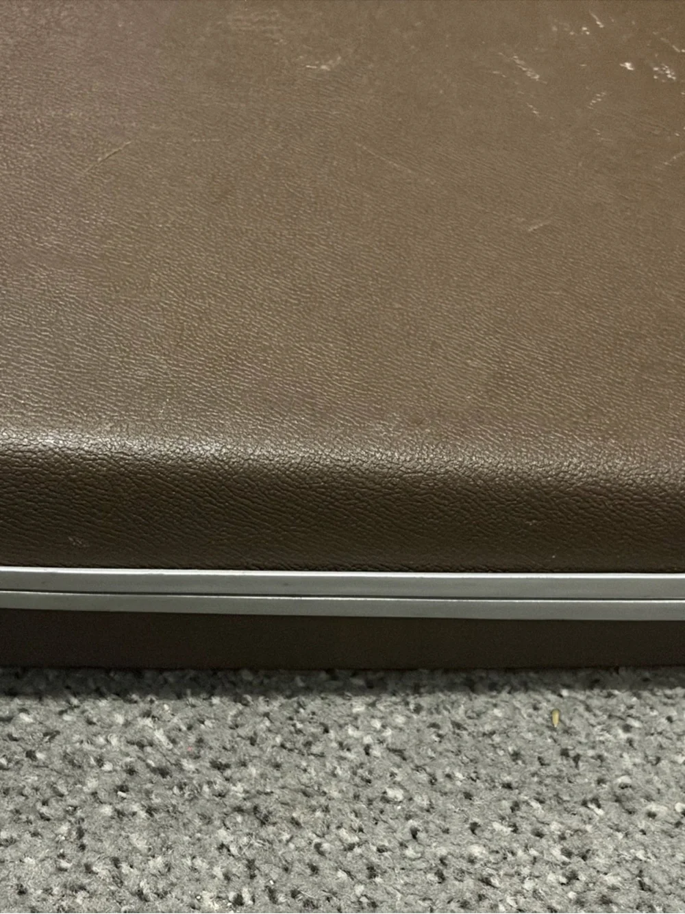 Brown & Silver Hard-Sided Briefcase with Brown Interior
